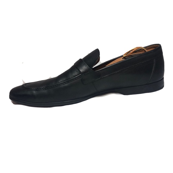 Magnanni Lino Black Leather Dress Loafers Buckle Strap Men\'s 10 main image 4